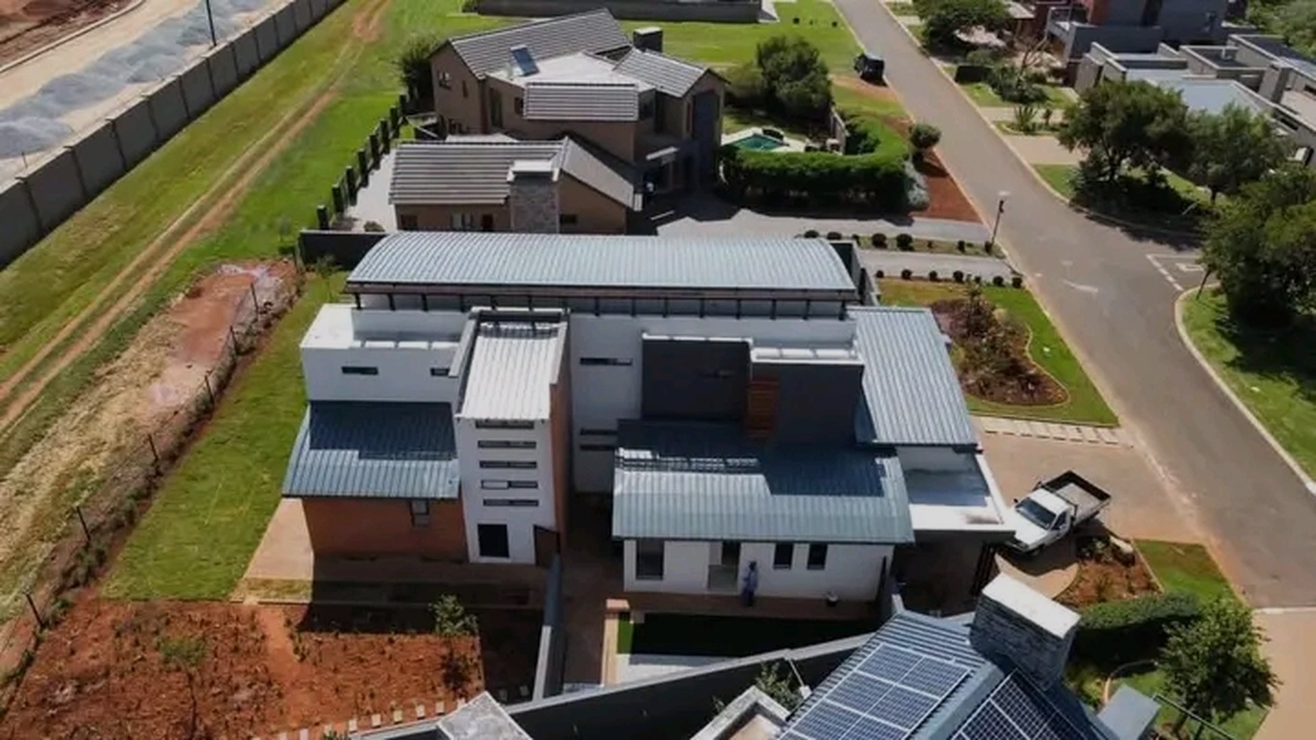 Aerial view of completed residential estate
